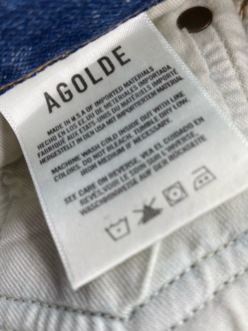 Agolde Light Blue Straight-Leg Denim Skirt with Center Slit - Picture 8 of 11